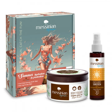 Messinian Spa Beauty Box Summer Hydration & Protection – Σετ με Αντηλιακό SPF50 και Body Yogurt για ενυδάτωση και προστασία, με γιαούρτι, αλόη και έλαια